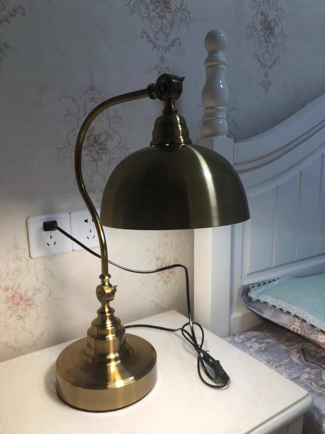 Lampioo 20" Antique Metallic LED Desk Lamp with Adjustable Gooseneck