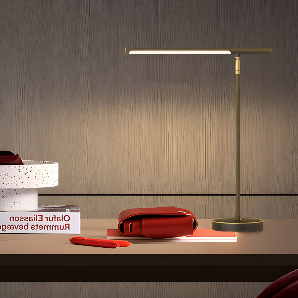 Lampioo Copper Brass LED Desk Lamp with Adjustable Angle