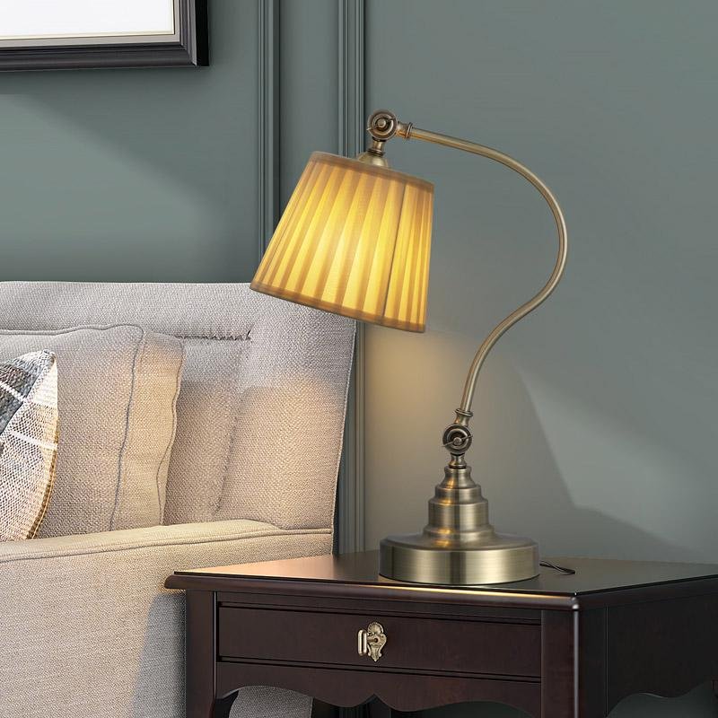 Industrial Metal Desk Lamp Curved Arm