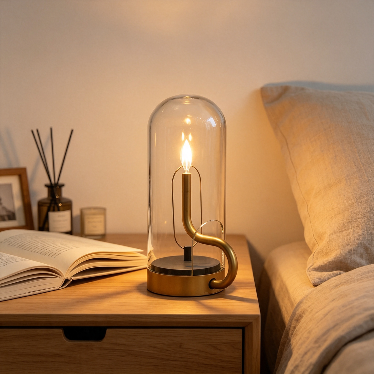 Lampioo Glass LED Accent Table Lamp