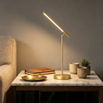 Lampioo Copper Brass LED Desk Lamp with Adjustable Angle