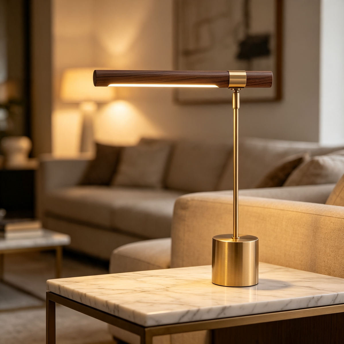 Lampioo Minimalist Wood LED Desk Lamp with USB Port