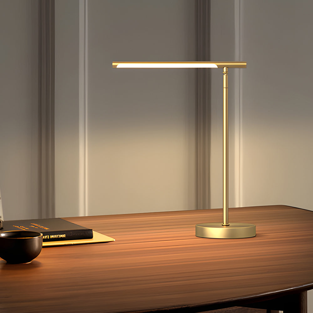 Lampioo Copper Brass LED Desk Lamp with Adjustable Angle