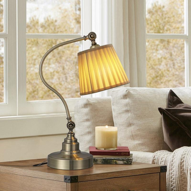 Industrial Metal Desk Lamp Curved Arm