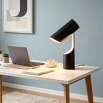 Lampioo Nordic Black LED Desk Lamp with Adjustable Cylinder