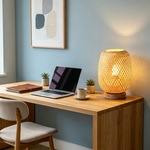 Lampioo Rattan Table Lamp for Ambient Lighting