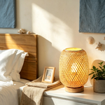Lampioo Rattan Table Lamp for Ambient Lighting