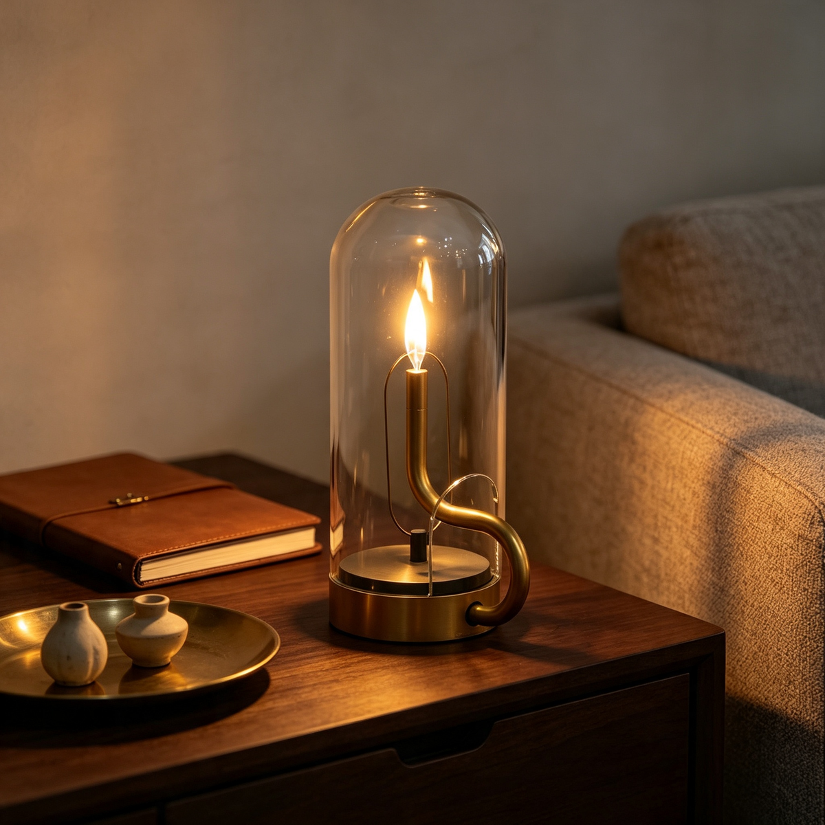Lampioo Glass LED Accent Table Lamp