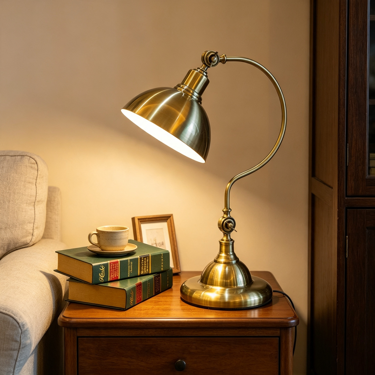 Lampioo 20" Antique Metallic LED Desk Lamp with Adjustable Gooseneck