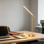 Lampioo Copper Brass LED Desk Lamp with Adjustable Angle