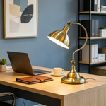 Lampioo 20" Antique Metallic LED Desk Lamp with Adjustable Gooseneck