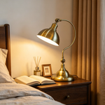 Lampioo 20" Antique Metallic LED Desk Lamp with Adjustable Gooseneck